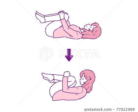 Illustration of a woman posing a baby to relieve constipation Illustration of a woman posing a baby to relieve constipation 77822989