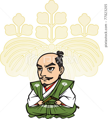 Nobunaga Oda sitting in full dress [family crest] 77823205