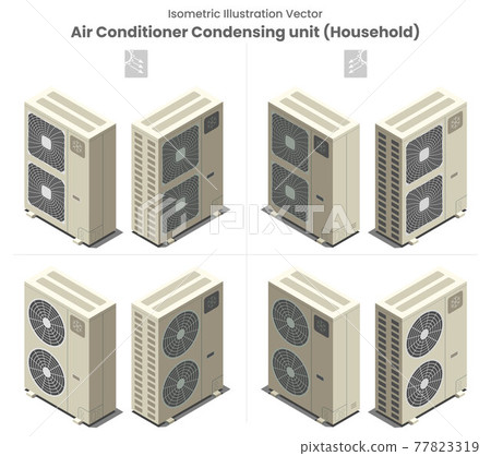 Isometric vector Aircon Condensing unit RA type1 Isometric vector Aircon Condensing unit RA type1 77823319