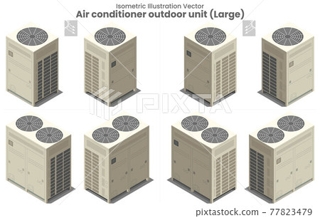 Isometric vector Large Air conditioner VRF Type2 Isometric vector Large Air conditioner VRF Type2 77823479