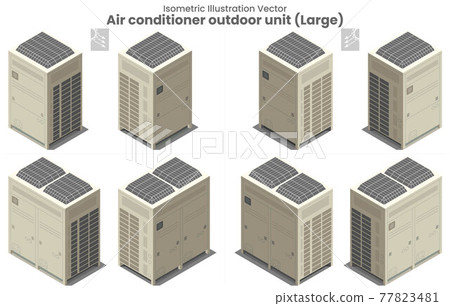 Isometric vector Large Air conditioner VRF Type3 Isometric vector Large Air conditioner VRF Type3 77823481