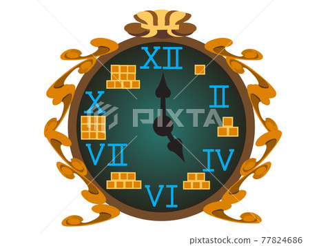 塊古董台鐘橙色 塊古董台鐘橙色 77824686