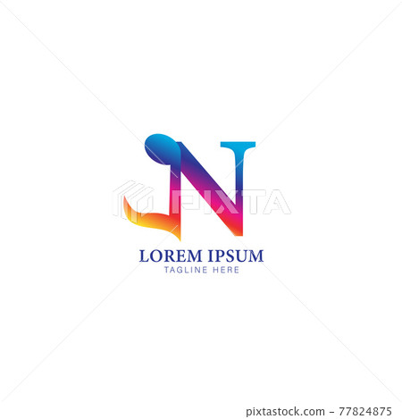 Colorful Letter N Alphabet Music Logo Design isolated on white background. Initial, Musical Note, Quaver, Eighth Notes logo concept. Rainbow Spectrum Multicolor Gradient. Colorful Letter N Alphabet Music Logo Design isolated on white background. Initial, Musical Note, Quaver, Eighth Notes logo concept. Rainbow Spectrum Multicolor Gradient. 77824875