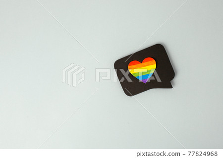 Happy Pride month banner for lgbt rights or social issues event in june. Colorful rainbow heart in black social media interaction cloud, ideal symbol for homosexual love, marriage, partnership, sex Happy Pride month banner for lgbt rights or social issues event in june. Colorful rainbow heart in black social media interaction cloud, ideal symbol for homosexual love, marriage, partnership, sex 77824968