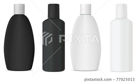 Cosmetic shampoo bottle white mockup vector design 77825013