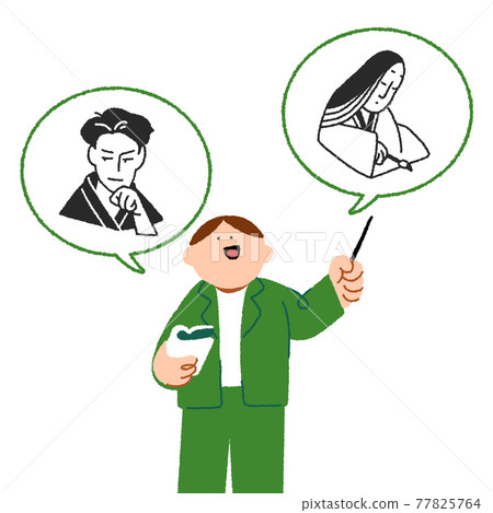 Male cram school teacher teaching Japanese 77825764