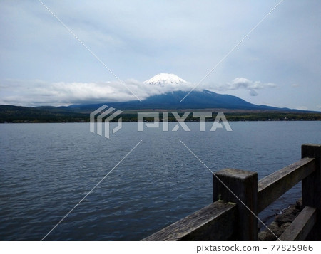 多雲的天空和富士山 77825966