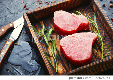 Raw tuna fish Raw tuna fish 77826034