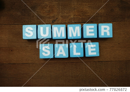 Summer Sale alphabet letter on wooden background Summer Sale alphabet letter on wooden background 77826872