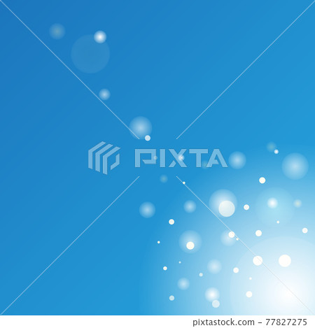 Bokeh on bright blue sky, beautiful sunny summer day with a sunburst sunbeams. Bright sun rays background. Jpeg 77827275