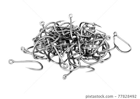 Fishing hook isolated on white background, Angling equipment. Fishing hook isolated on white background, Angling equipment. 77828492