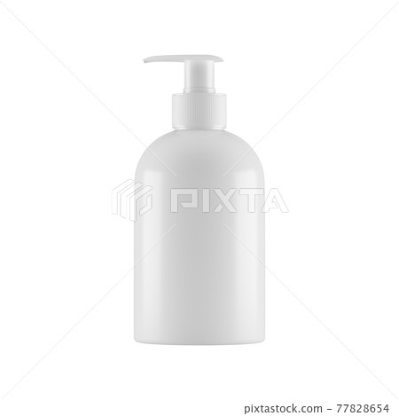 Plastic opaque cream bottle isolated on white background, 3D illustration. 77828654