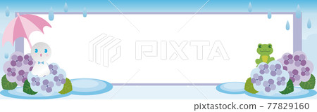 Banner hydrangea hydrangea hydrangea rainy season flower teru teru bozu illustration copy space background 77829160