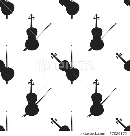 Violin Streamless Pattern Seamless pattern of violins on white... - Stock Illustration [77829173 ...