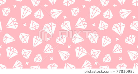 Girly diamonds seamless pattern. Vector white geometric illustration on a cute pink background. Modern sweet design girlish abstract texture. Baby fabric fashion Girly diamonds seamless pattern. Vector white geometric illustration on a cute pink background. Modern sweet design girlish abstract texture. Baby fabric fashion 77830983