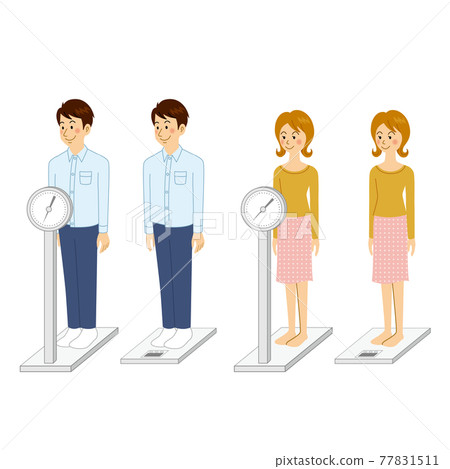 Men and women weighing 77831511