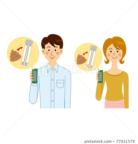 Men and women doing stool test 77831579