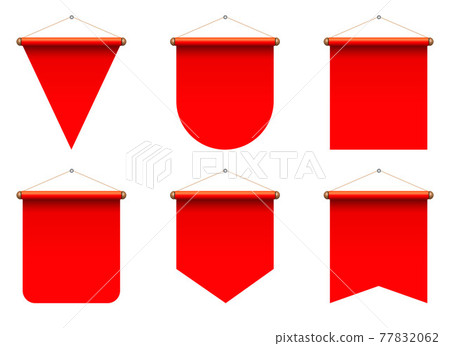 Set of realistic pennant vector illustration 77832062