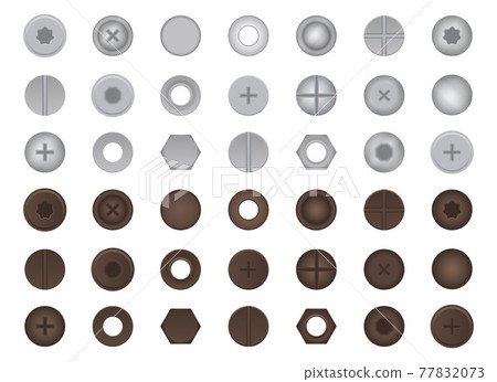 Bolts and nuts set vector illustration 77832073