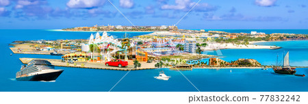 Aruba - Dutch province Oranjestad - Caribbean Island. 77832242