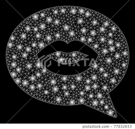 Flare Mesh 2D Lips Smiley Message with Flare Spots 77832653