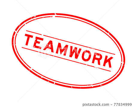 Grunge red teamwork word oval rubber seal stamp on white background Grunge red teamwork word oval rubber seal stamp on white background 77834999