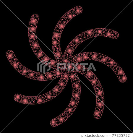 Glossy Mesh Network Spiral with Flash Spots 77835732