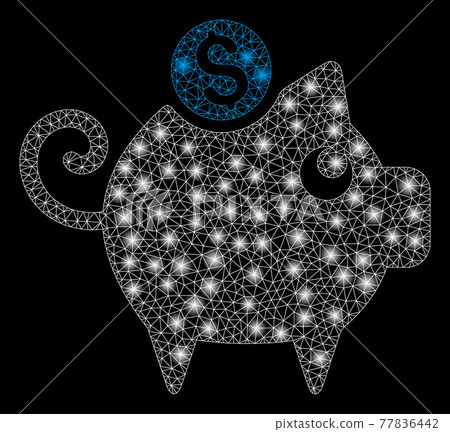 Flare Mesh Carcass Piggy Bank with Flash Spots - Stock Illustration ...