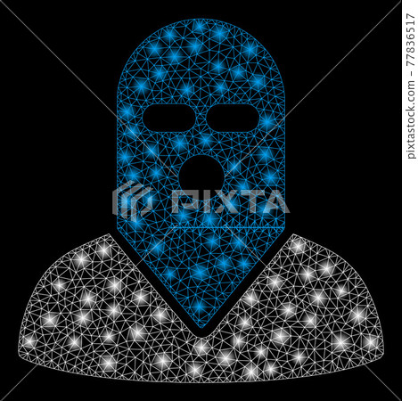 Glowing Mesh Carcass Masked Killer with Light Spots 77836517