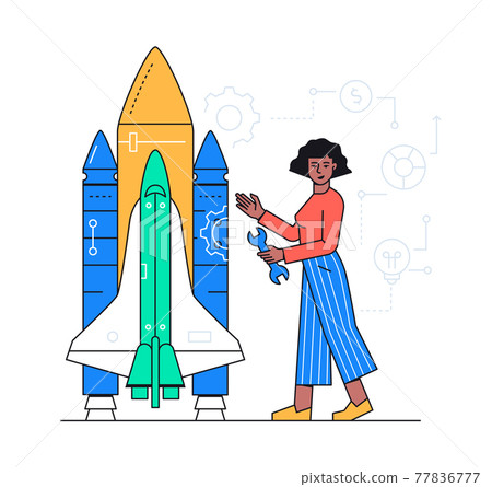 Project development - colorful flat design style illustration 77836777