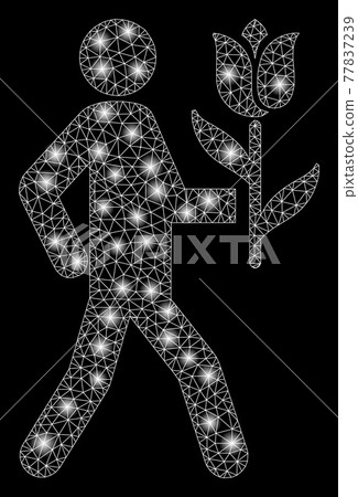 Flare Mesh Network Lover with Flower with Flare Spots Flare Mesh Network Lover with Flower with Flare Spots 77837239