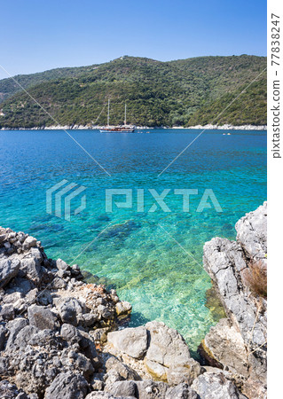 Mikros Gialos beach in Poros village, Lefkada island, Greece 77838247