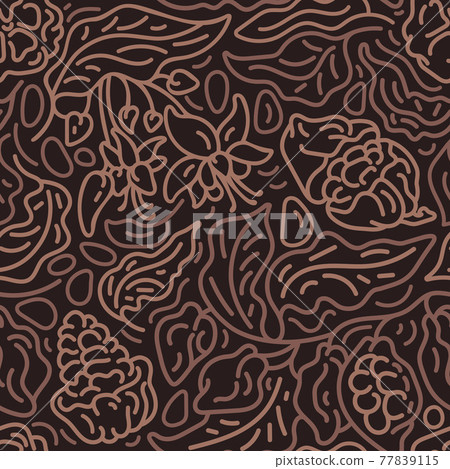 Cocoa nature background. Vector seamless pattern. 77839115