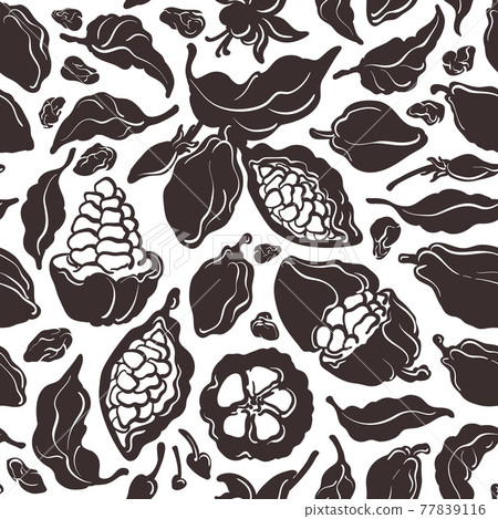 Cocoa set. Vector nature seamless pattern Cocoa set. Vector nature seamless pattern 77839116