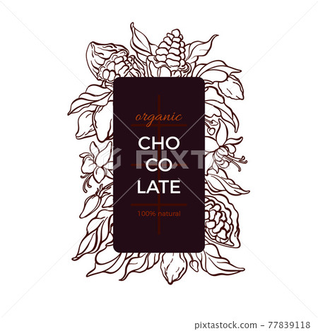 Cocoa design. Natural chocolate. Vector card Cocoa design. Natural chocolate. Vector card 77839118
