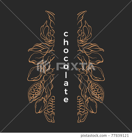 Chocolate pattern. Vector graphic nature frame 77839121