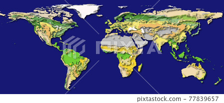 Layered world map with shadows Layered world map with shadows 77839657