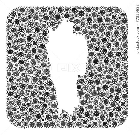 Map of Mizoram State - Covid Collage with Hole Map of Mizoram State - Covid Collage with Hole 77839658