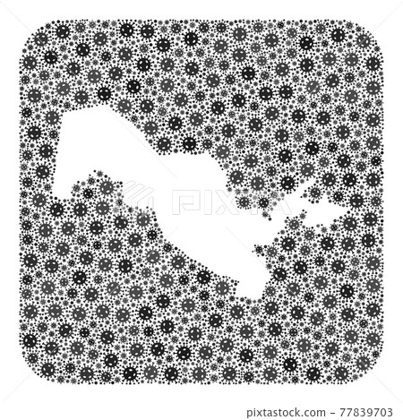 Map of Uzbekistan - Pandemic Virus Collage with Hole Map of Uzbekistan - Pandemic Virus Collage with Hole 77839703