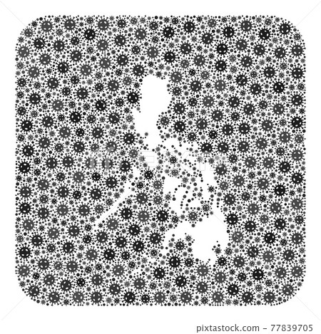 Map of Philippines - Pandemic Virus Mosaic with Hole Map of Philippines - Pandemic Virus Mosaic with Hole 77839705
