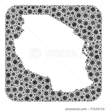 Map of Tanzania - Covid Mosaic with Subtracted Space Map of Tanzania - Covid Mosaic with Subtracted Space 77839710