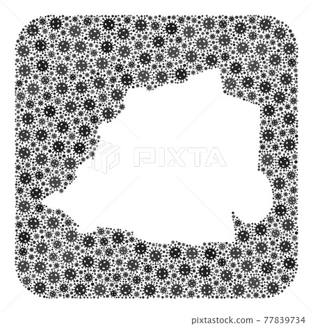 Map of Vatican - SARS Virus Collage with Stencil 77839734