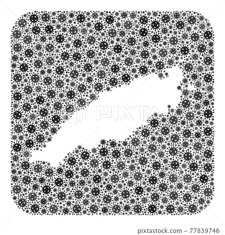 Map of Tobago Island - Covid-2019 Virus Mosaic with Stencil Map of Tobago Island - Covid-2019 Virus Mosaic with Stencil 77839746