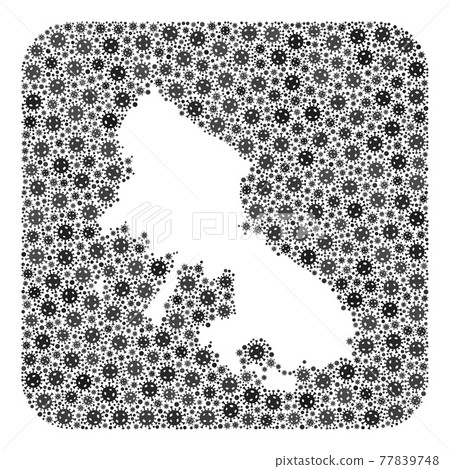 Map of Skyros Island - Covid Mosaic with Stencil Map of Skyros Island - Covid Mosaic with Stencil 77839748