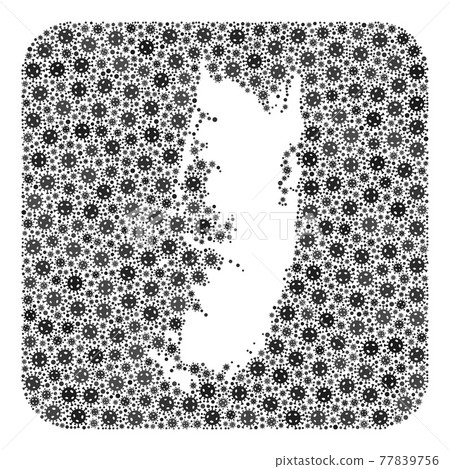 Map of Pemba Island - Covid-2019 Virus Mosaic with Empty Space Map of Pemba Island - Covid-2019 Virus Mosaic with Empty Space 77839756