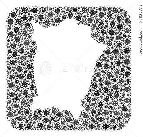 Map of Penang Island - Covid-2019 Virus Mosaic with Subtracted Space Map of Penang Island - Covid-2019 Virus Mosaic with Subtracted Space 77839778
