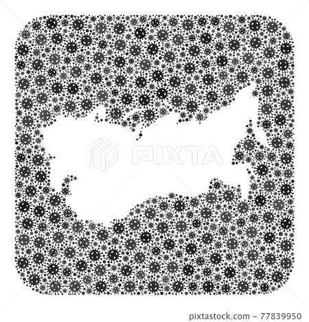 Map of USSR - SARS Virus Mosaic with Stencil 77839950