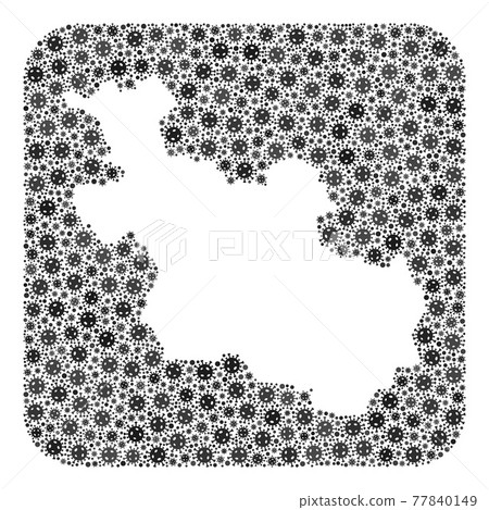 Map of Overijssel Province - Covid Collage with Empty Space 77840149