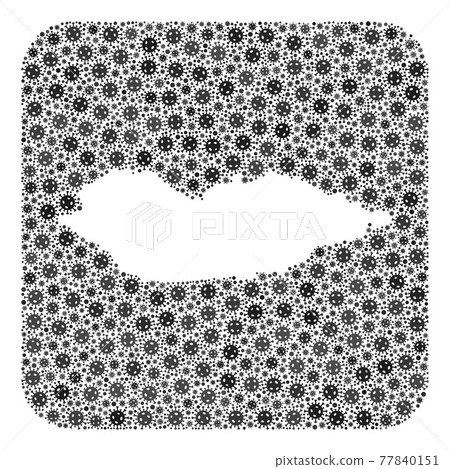 Map of Socotra Island - Covid Mosaic with Hole 77840151