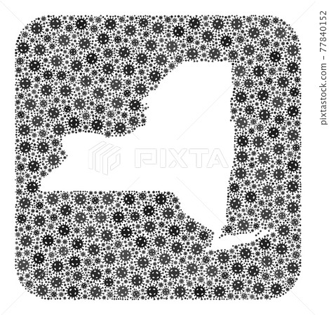 Map of New York State - Pandemic Virus Mosaic with Hole 77840152